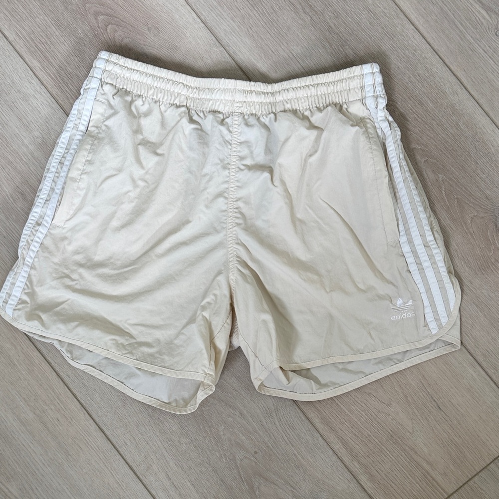 adidas Men's Cream Athletic Shorts